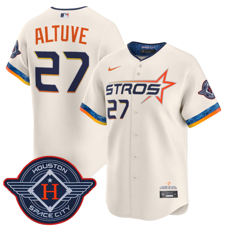 Men Houston Astros #27 Altuve Cream 2025 City Connect Vapor Premier Limited Jersey->houston astros->MLB Jersey